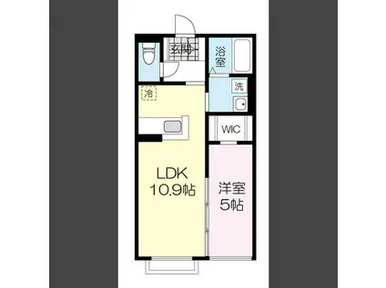 メープルハイムA(1LDK/2階)の間取り写真