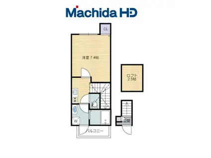 あんしん熊野町08-1070(1K/2階)の間取り写真