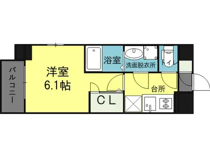 エスリード天王寺町北(1K/2階)の間取り写真