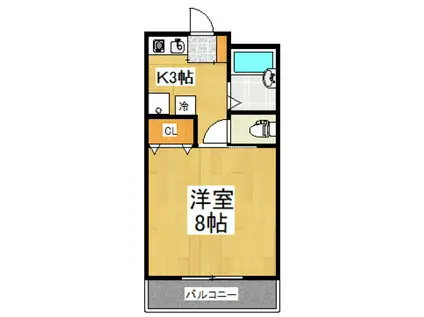 ヴィラファーレ(1K/3階)の間取り写真