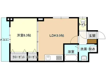 トリビュート(1LDK/4階)の間取り写真