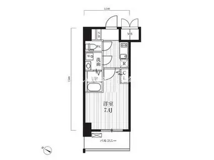 アプリーレ中之島(1K/12階)の間取り写真