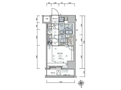 JPレジデンス大阪城東3(1K/3階)の間取り写真