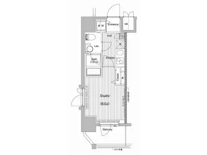 ガーラ・プレシャス品川イースト(1K/11階)の間取り写真