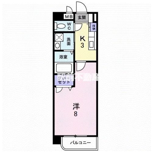 プロスペールS(1K/1階)の間取り写真