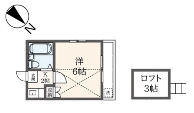 メゾンニデコ(1K/2階)の間取り写真