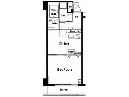 ベスト伊勢佐木長者町(1DK/9階)の間取り写真