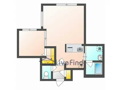 カレラ学園前(1LDK/3階)の間取り写真