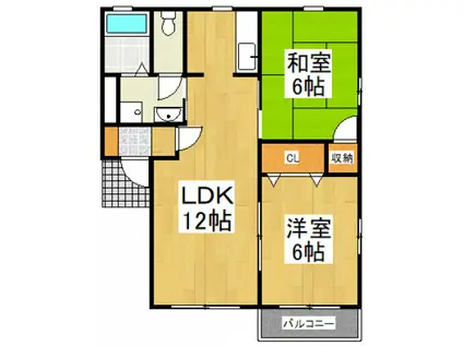 アムール秋津2(2LDK/2階)の間取り写真