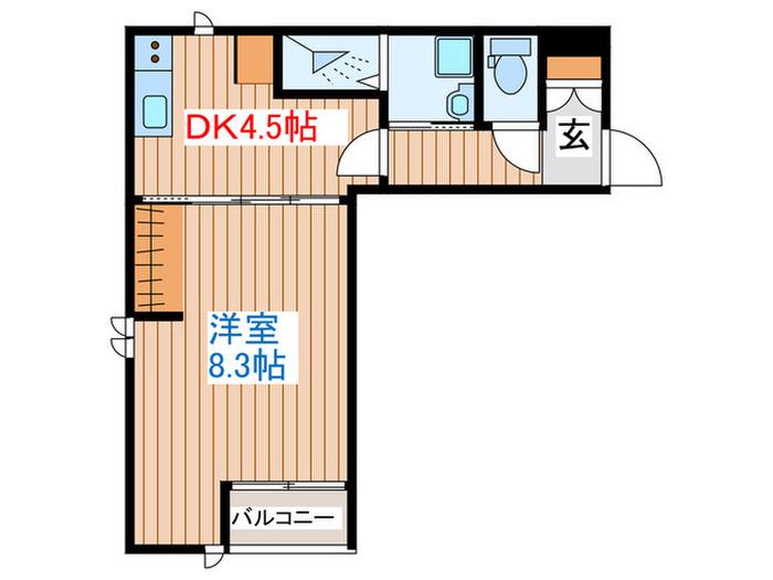 AZUL北浜(1DK/2階)の間取り写真