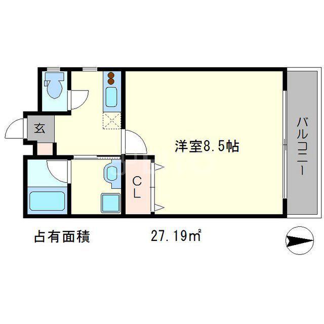 LARGO仁王門(1K/4階)の間取り写真