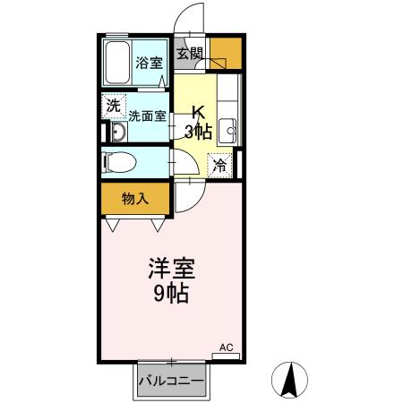 パークハイツ前田Z(1K/1階)の間取り写真