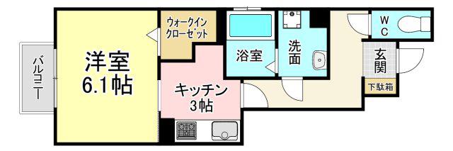 グレーシア南八千代(1K/1階)の間取り写真