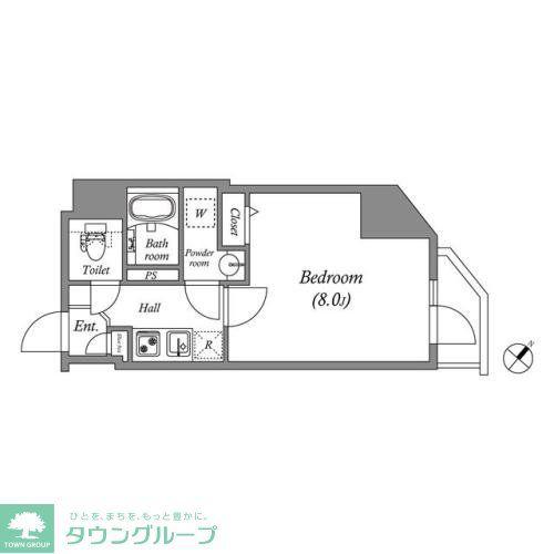 GRAN PASEO新宿河田町(1K/1階)の間取り写真