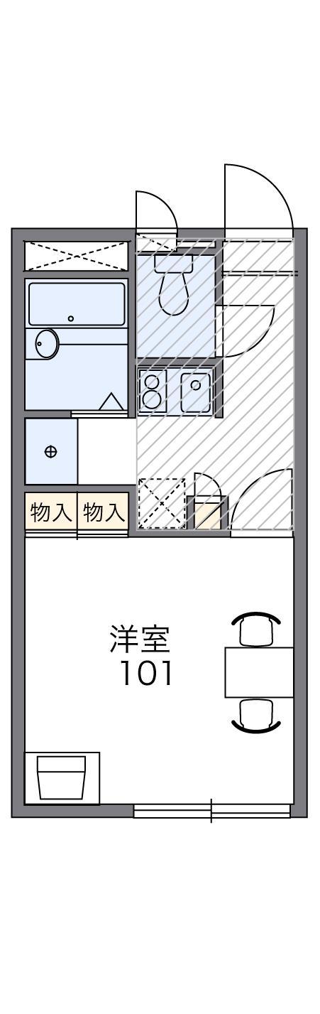 レオパレス北条永良(1K/1階)の間取り写真