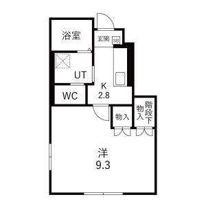 LEBEL VIJF B(1K/1階)の間取り写真