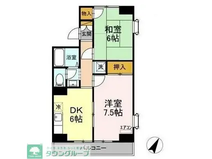 エクセル西船橋(3K/2階)の間取り写真