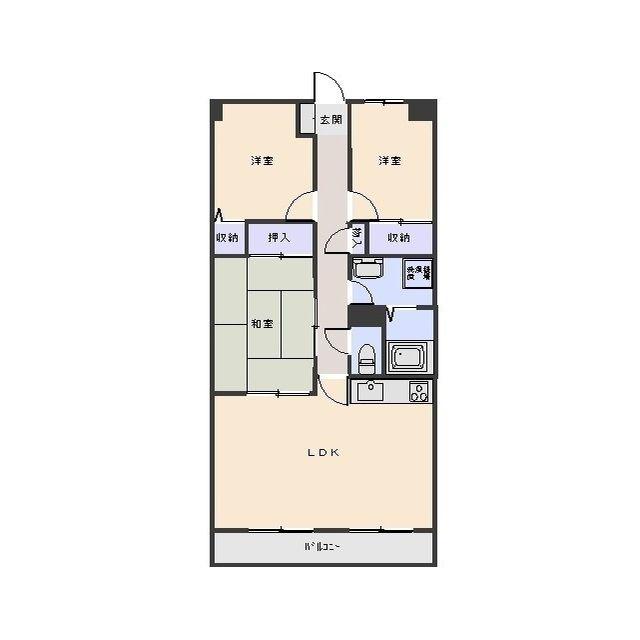 フォレストマンション(3LDK/3階)の間取り写真