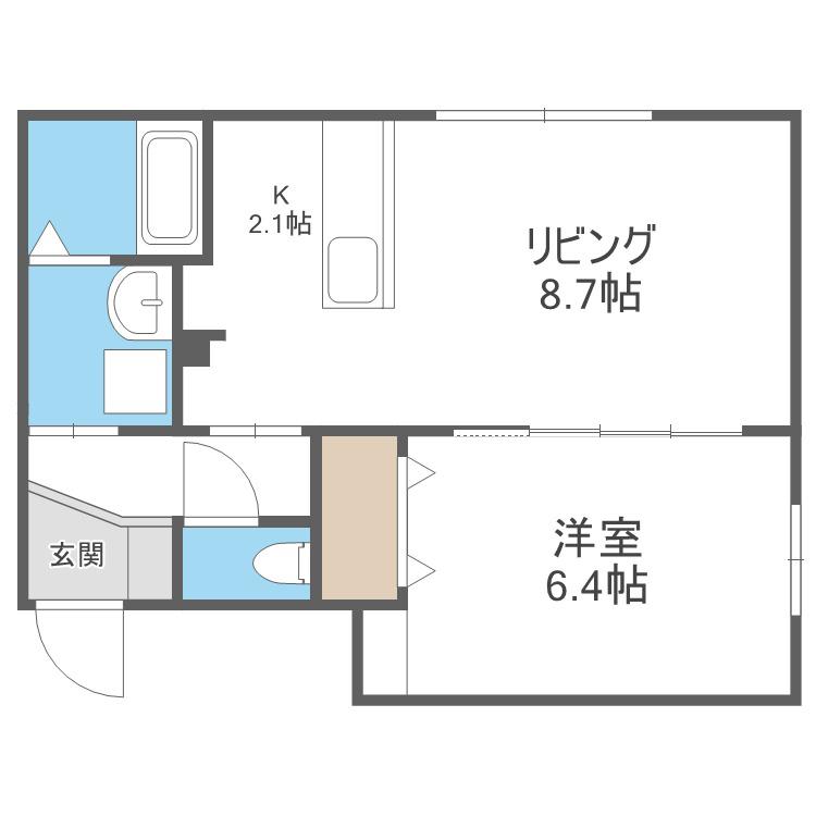 MARUYAMA RH HILLS(1LDK/1階)の間取り写真