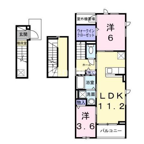 サン・シーロ II(2LDK/3階)の間取り写真