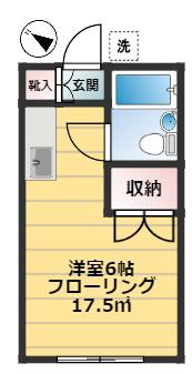 コーポ入江A(1K/2階)の間取り写真