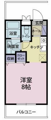 サニーハイツ佐古(1K/2階)の間取り写真