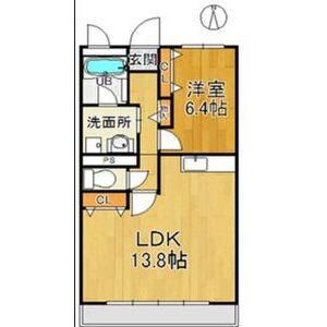 コーポニュー中川(1LDK/3階)の間取り写真