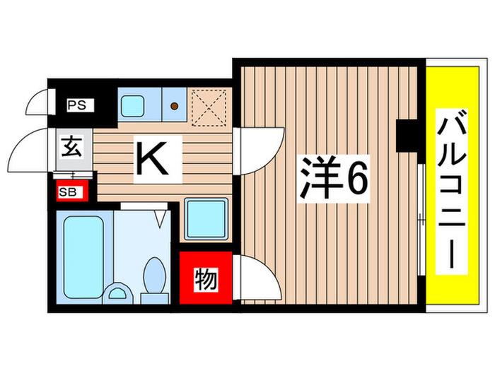 ハイクレスト海老原NO3(1K/2階)の間取り写真
