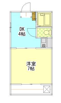 コーポラスTT(1DK/1階)の間取り写真