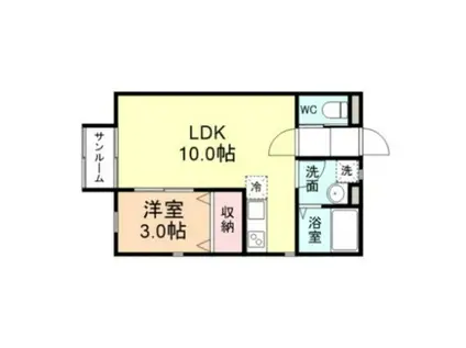 AQ SQUARE(1LDK/2階)の間取り写真