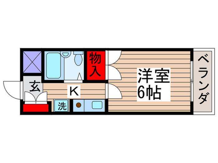 リーブル北小金(1K/2階)の間取り写真