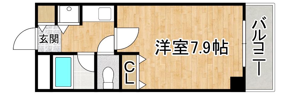 プリンス寺塚(1K/2階)の間取り写真