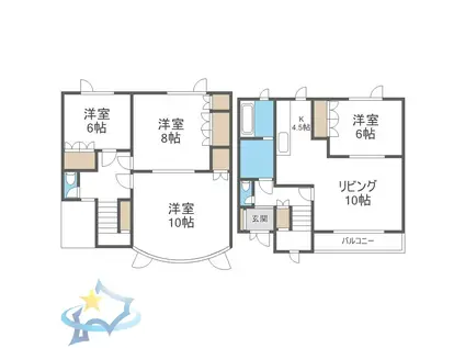 ガイアパレスA(4LDK/1階)の間取り写真