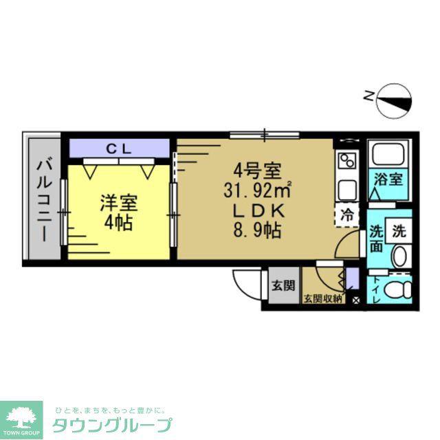 SOLARE本千葉(1LDK/1階)の間取り写真