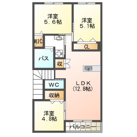 A・DREAM(3LDK/2階)の間取り写真