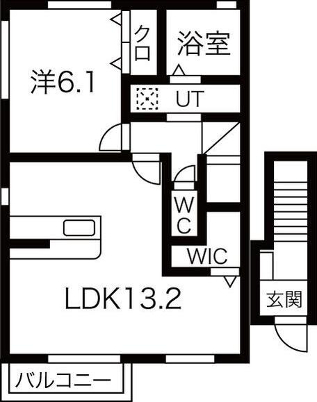 グリーンヒルズ大堤A棟(1LDK/2階)の間取り写真
