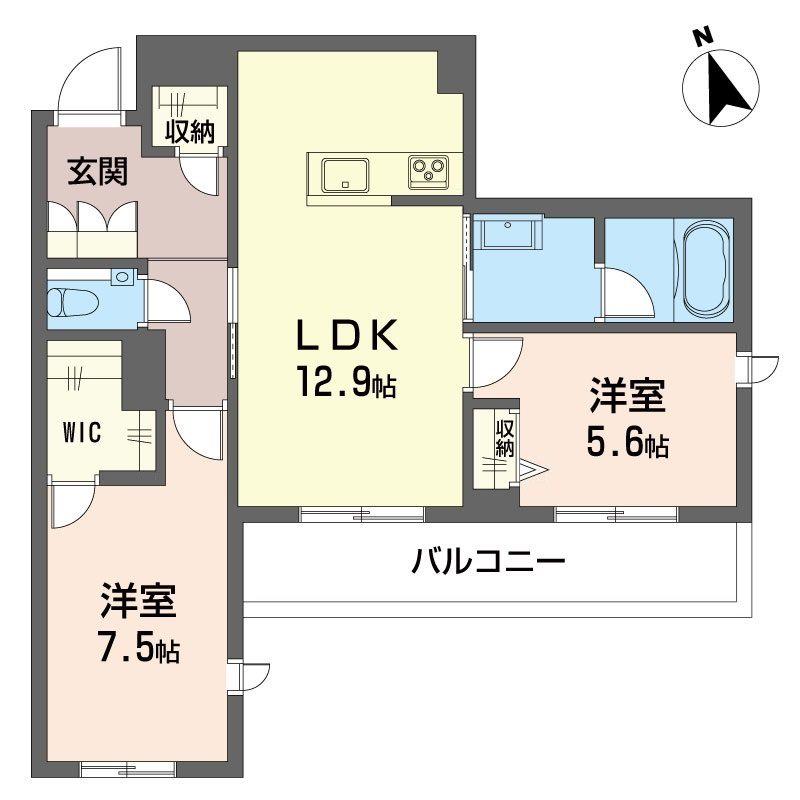 グラン セノーテ(2LDK/4階)の間取り写真