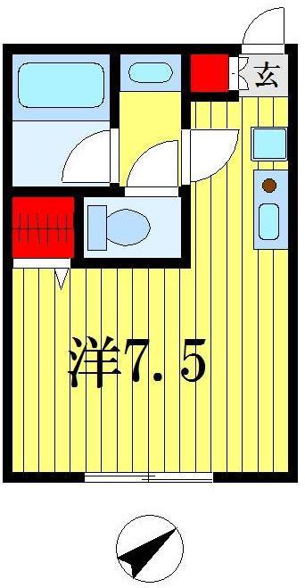 エピソード金町(ワンルーム/1階)の間取り写真