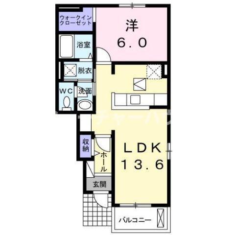 Eハイム NEO C(1LDK/1階)の間取り写真