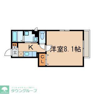 ヴィラともえ(1K/1階)の間取り写真