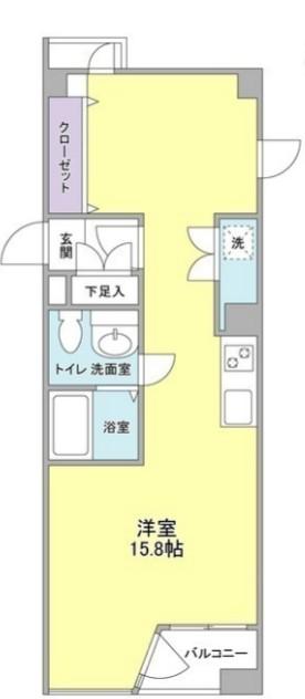 ARQ大森(ワンルーム/4階)の間取り写真
