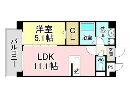 リオ ラクーコ(1LDK/3階)の間取り写真