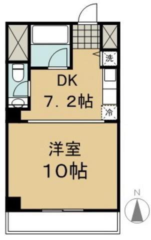 レジティ八王子(1DK/5階)の間取り写真