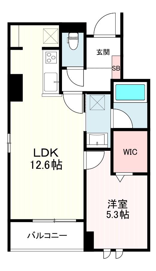 シャーメゾン凪 西新(1LDK/3階)の間取り写真