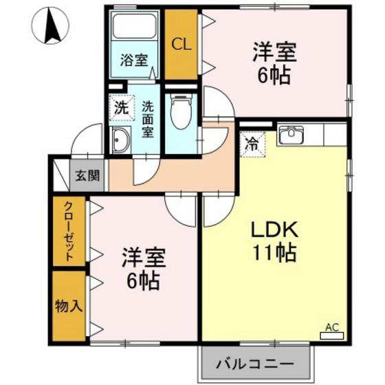 セジュール光永(2LDK/2階)の間取り写真