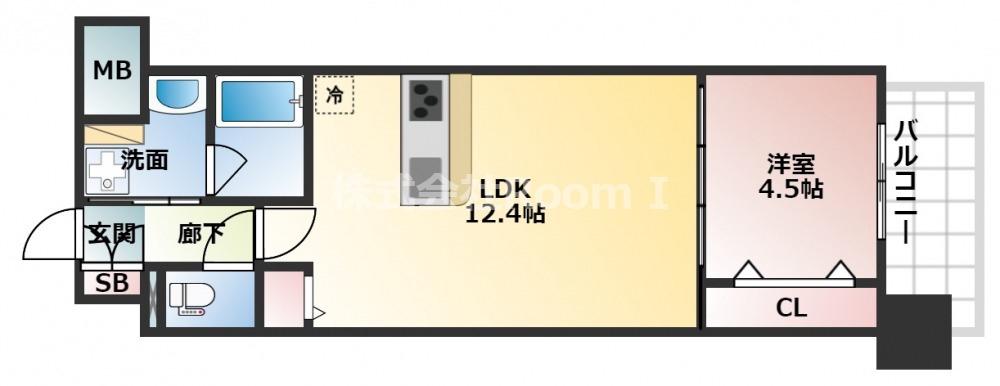 ラフェスタ真田山(1LDK/1階)の間取り写真