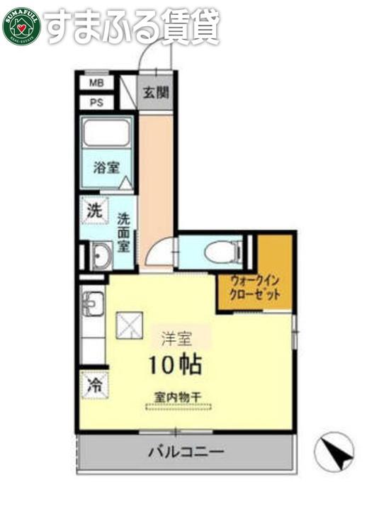ラルーチェ(ワンルーム/1階)の間取り写真