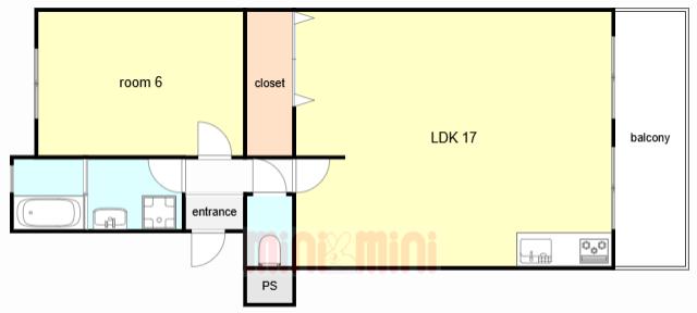 美善ハイツ(1LDK/2階)の間取り写真