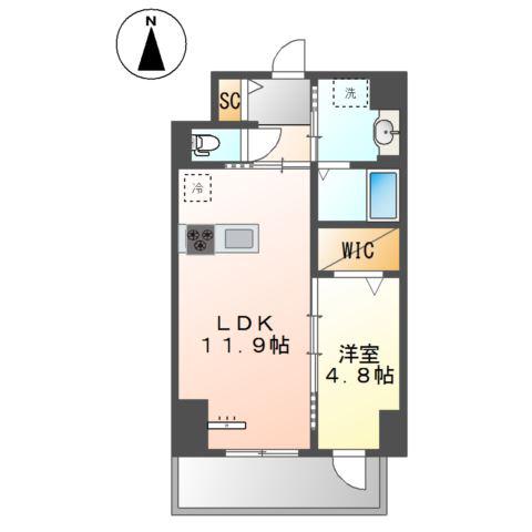 CIEL DE 金山(1LDK/9階)の間取り写真