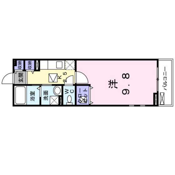 STONES錦町(1K/1階)の間取り写真